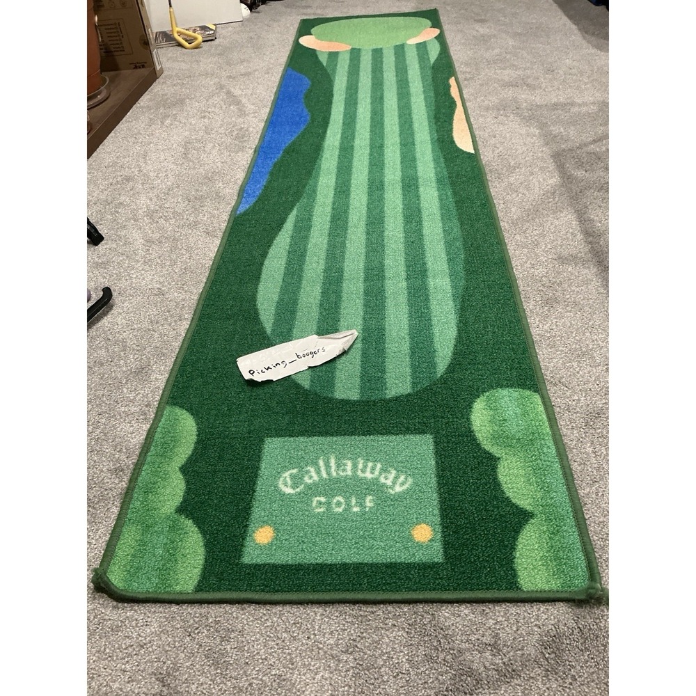 Callaway Golf branded putting mat, detailed fairway design with a putting green